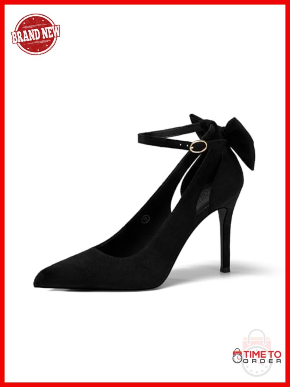 Women's Pointed Toe Bow Tie Ankle Strap Stiletto High Heels Wedding Pumps